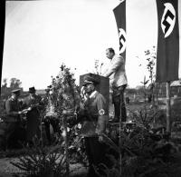 Uroczystość hitlerowska w Łapach.  Ok. 1943 rok.  *ceremony Nazi In Łapy ca 1943