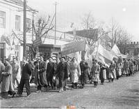 Pochód 1 - Majowy - 1961;  *1st May parade - 1961  **93631<br />