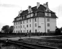 Stacja PKP w Grodnie. Ok. 1935 rok *Railway station in Grodno. Ca. 1935