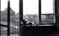 Widok z okna balkonu- Łomża? ; *A view from the balcony window - probably Łomża<br />Dofinansowano ze srodków Ministerstwa Kultury i Dziedzictwa Narodowego i Starostwa Powiatowego w Bialymstoku.<br />