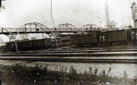  Łapy- kładka nad torami  ; *Łapy – a footbridge over the railway tracks<br />Dofinansowano ze srodków Ministerstwa Kultury i Dziedzictwa Narodowego i Starostwa Powiatowego w Bialymstoku.<br />