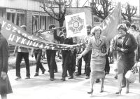  ZHP- HSPS w pochodzie. 1979 rok. Fot. NN. Z albumu prof. Józefa Falkowskiego