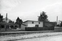 Niemieckie obiekty na stacji kolejowej w Łapach. Ok. 1943 rok 
German buildings  on a railway stadion in Lapy. Circa 1943.