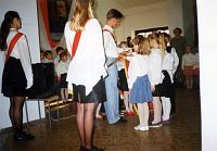 Pasowanie pierwszoklasistów *Official ceremony for first-year pupils<br />Dofinansowano ze środków Ministra Kultury i Dziedzictwa Narodowego, Gminy Sokoły, Starostwa Powiatowego w Białymstoku i Urzędu Marszałkowskiego Województwa Podlaskiego w Białymstoku 2015 r.<br />