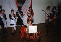 Wybory Miss szkoły *Beauty queen elections<br />Dofinansowano ze środków Ministra Kultury i Dziedzictwa Narodowego, Gminy Sokoły, Starostwa Powiatowego w Białymstoku i Urzędu Marszałkowskiego Województwa Podlaskiego w Białymstoku 2015 r.<br />